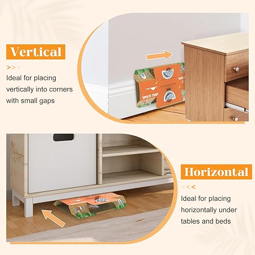 18 Pack Roach Traps Double Buckle Design, Adjustable Inlet & Enhanced Bait Roach Killer Indoor Infestation Cockroach Killer Indoor Home Child & Pet Friendly