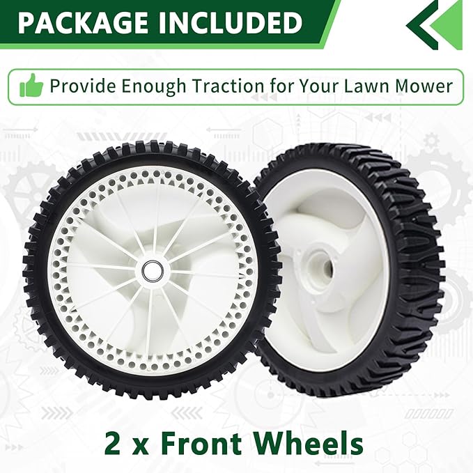 2 Pack Front Drive Wheels Replaces Craftsman Husqvarna 194231X427 532403111 Wheels 8"X1-3/4"