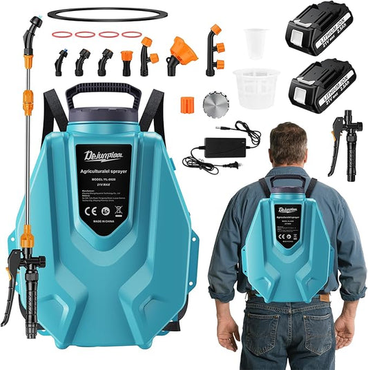 Battery Powered Backpack Sprayer 3.2 Gallon, with 7 Nozzles & Telescopic Wand, Electric Weed Sprayer for Yard, Lawn and Garden, 2x2.5Ah Rechargeable Batteries & 1x Charger Included