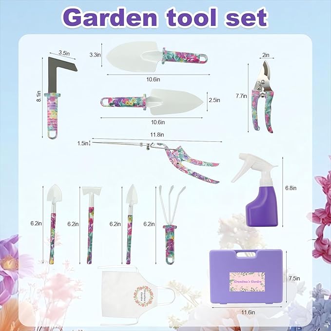 Gardening Gifts for Grandma, Mothers Day Birthday Gifts Garden Tool Set for Grandma,Gardening Kit for Women