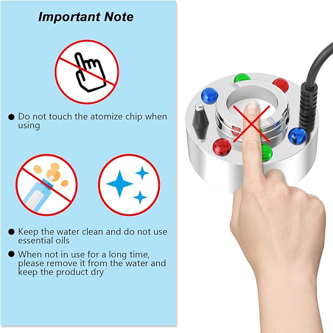 FITNATE High Power Mist Maker, 1500ML/H Large Volume Mist Fogger with 6 LED Light Fog Machine Atomizer for Halloween, Pond, Garden, Rockery,Yard