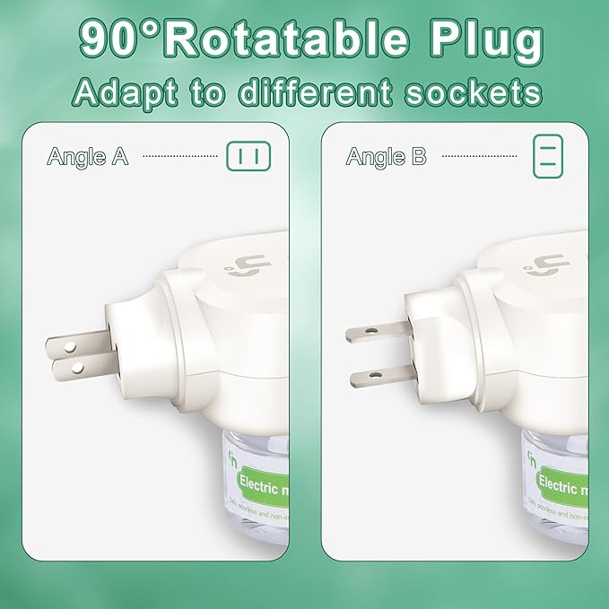 Mosquito Repeller Indoor Use, Electronic Mosquito Repellent Plug in Wall Outlet, Include 1 Pack 280 Hr Refills for Home, Bedroom, Office