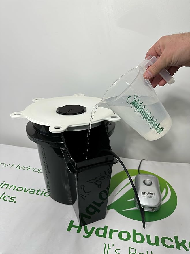 DWC Hydroponics Grow System, 5-Gallon Deep Water Culture, Air Hose, Air Pump, and Air Stone (2)