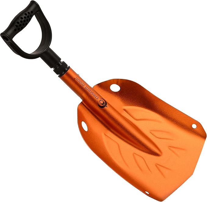 Crescent Moon Compact Collapsible Shovel: Lightweight Portable Tool for Camping, Emergencies, Cars, Backcountry Adventures, ATVs & Snowmobiles – Essential Small Emergency Avalanche Shovel