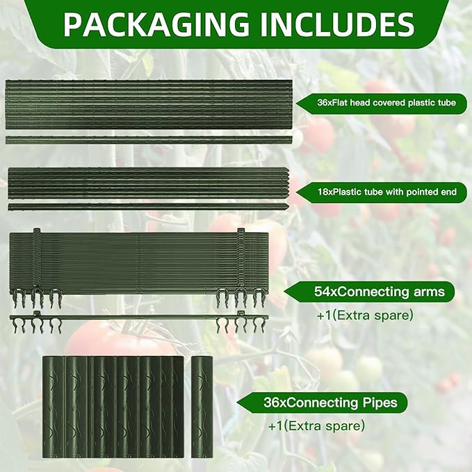 6 Package up to 48in Tomato cage Garden Grid Plant Support Posts with Adjustable Tomato cage Vegetable Grid (6pack)