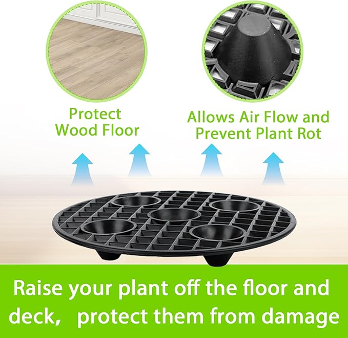 QTLCOHD 16 Pcs 8 Inch Plant Stand Outdoor Plastic Flower Pot Riser Black Plant Level Pot Elevator for Inside Potted Plants