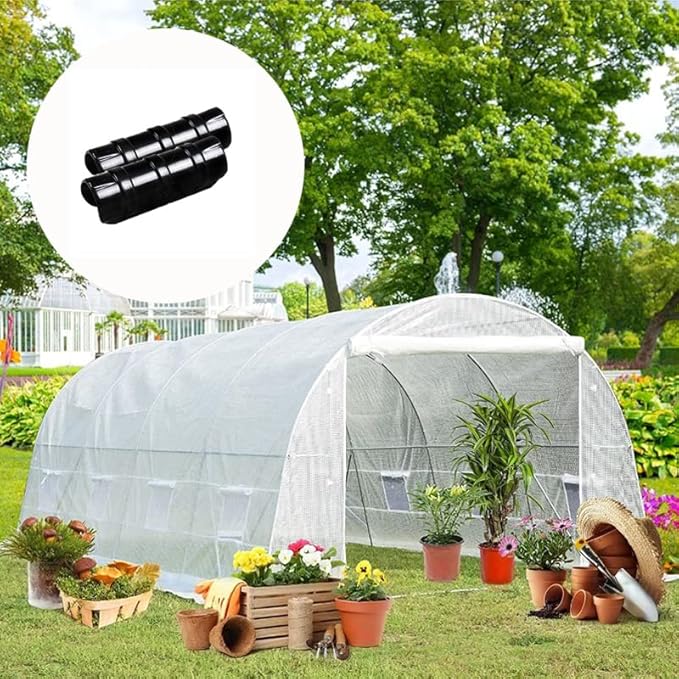 60PCS Greenhouse Clips 3/4 Inch Greenhouse Clamps Black Plastic Clamps Garden Buildings Tube Clips for PVC Pipe Greenhouse Films, Sunshade Nets, Row Covers, Shelters, Farming, Gardening