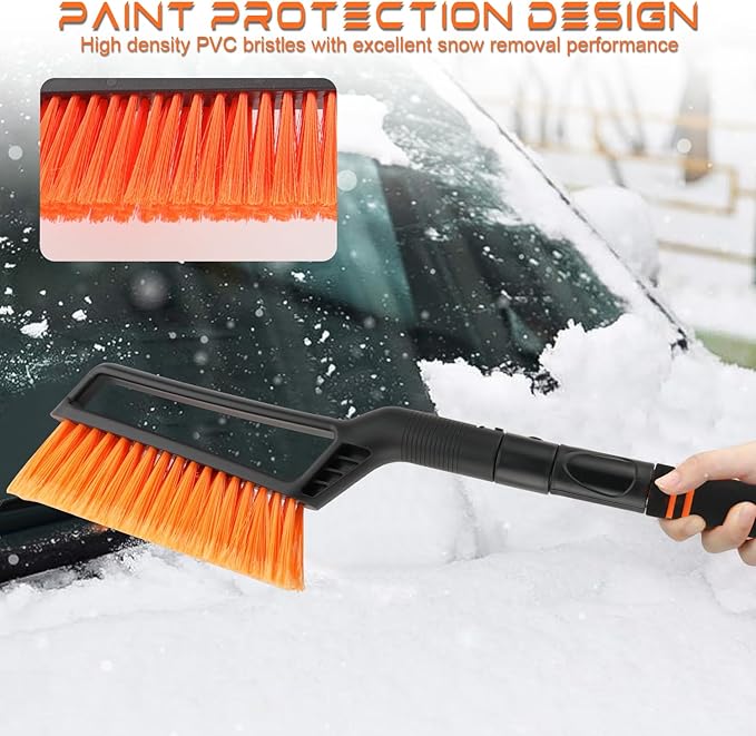 Ice Scraper and Snow Brush for Car Windshield, Snow Scraper for Car, Snow Winter Car Necessities, Multi Functional Car Snow Removal Tools, Car Accessories Gift for Women and Man(Telescoping)
