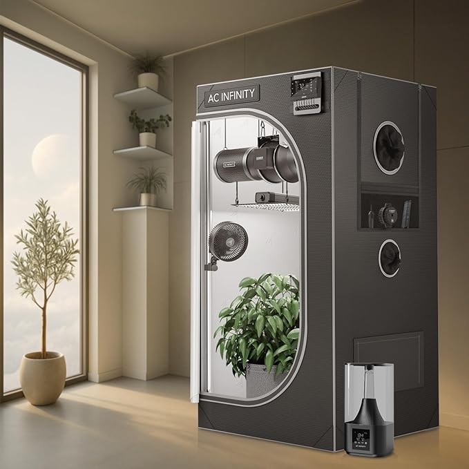 AC Infinity CLOUDLAB 816 Advance Grow Tent, 120"x60"x80" Thickest 1 in. Poles, Highest Density 2000D Diamond Mylar Canvas, 10x5 for Hydroponics Indoor Growing