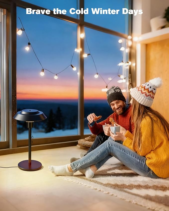 Electric Patio Outdoor Heater, 600W/900W/1500W Infrared Tabletop Heaters for Indoor Oudoor Use, IP55 Waterproof, Tip-over & Overheating Protection, Perfect for Garden, Balcony, Garage, Backyard