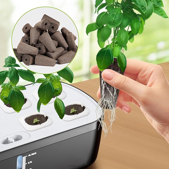 50 Pack Square Seed Starter Pods for Indoor Hydroponics Growing System, 50pcs Square Grow Sponges with 10 Square Pods Labels, Supplies Replacement Compatible with IDOO, QYO, LYKO