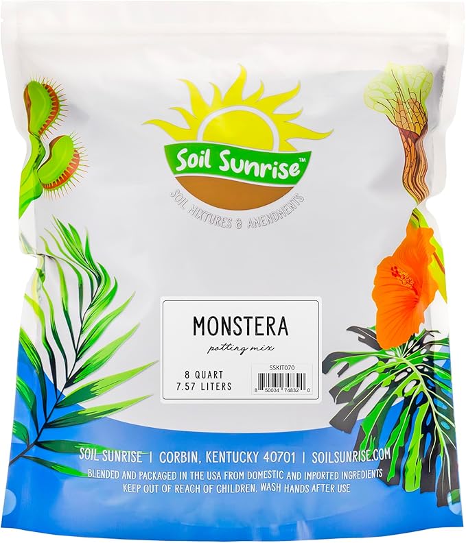 Monstera Houseplant Potting Soil Mix (8 Quarts), Custom Blend for Growing and Repotting