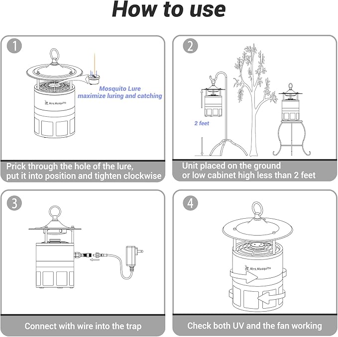 Outdoor Mosquito Trap – Premium Stainless Steel Insect Killer with UV Light & Octenol Lure, Rainproof, Ultra-Quiet, 15,000-Hour Lamp Life, Safe for Family & Pets