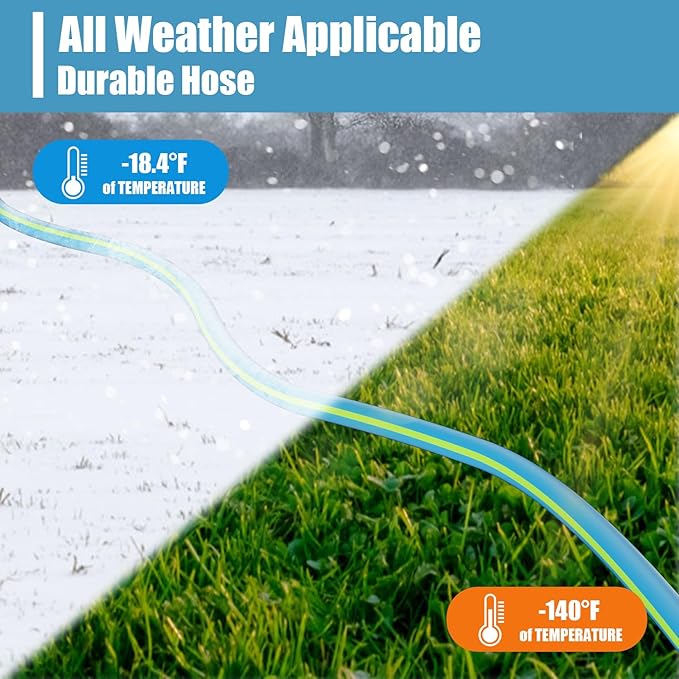 Heavy Duty Garden Hose 5/8" 50FT: Flexible Rubber Water Hose with 10 Function Sprayer - Leakproof Hose Male to Female Fittings - Durable Hose for Yard, Lawn, Car Wash, Outdoor, Watering, Green