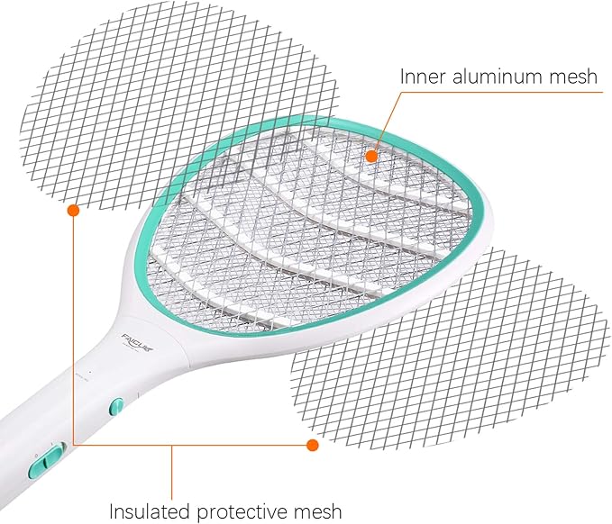 Faicuk 2 Pack Bug Zapper Racket Electric Fly Swatter