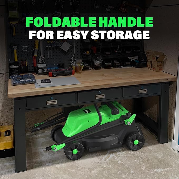 SOYUS Electric Lawn Mower Corded, 13 Inch 10-Amp Lawn Mowers with 8 Gallon Collection Bag, 3-Position Cutting Height Adjustment for Yard and Farm