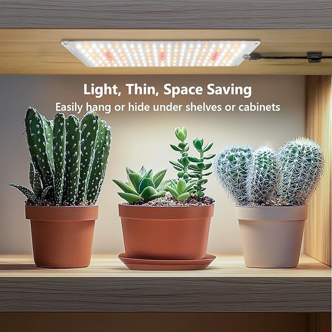 Grow Lights for Indoor Plants, 276 LED Full Spectrum Plant Light for Indoor Growing Seed Starting, 2 Pack Slim Grow Lamp with UL Adapter, 6/12/16H Timer, 3 Light Modes, 5 Dimmable