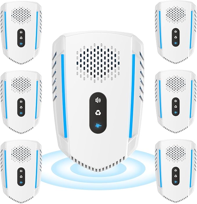 2025 Upgraded Ultrasonic Pest&Insect Repeller,6 Packs Electronic Mouse Ultrasonic Repellent for Roach,Rodent,Bugs,Mosquito,Spider,Ant,Mice Plug in Pest Control Device with 3 Mode Switching