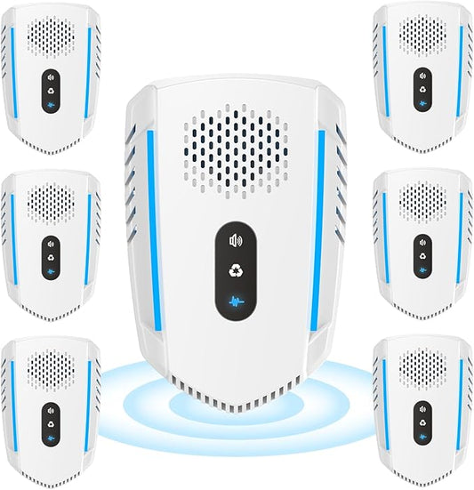 2025 Upgraded Ultrasonic Pest&Insect Repeller,6 Packs Electronic Mouse Ultrasonic Repellent for Roach,Rodent,Bugs,Mosquito,Spider,Ant,Mice Plug in Pest Control Device with 3 Mode Switching