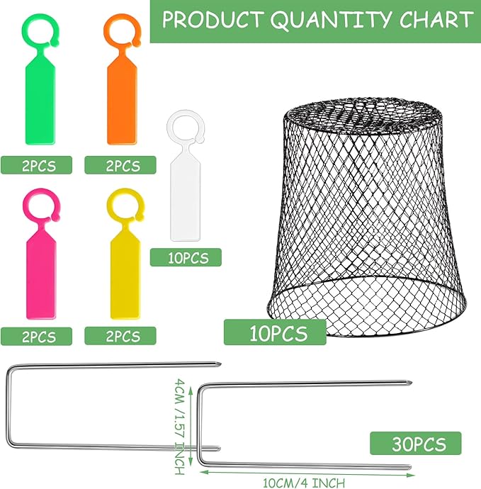 10 Pcs 8inch Chicken Wire Plant Covers Wire Garden Cloches Chicken Wire Cloche Plant Protector Metal Heavy Duty Garden Plant Cloche for Keeping Bunnies Chicken Squirrels Birds Other Out