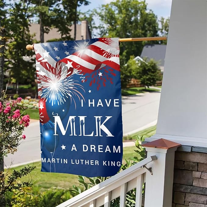 Mlk I Have A Dream Martin Luther King Garden Flag Welcome Party Outdoor Outside Decorations Picks Home House Garden Yard Decor 12x18 Inch