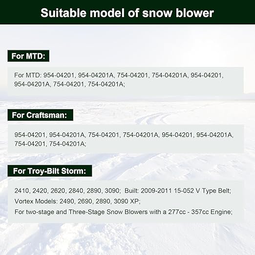 954-04201a 754-04201A Drive Belt Snow Blower for Craftsman MTD Snow Thrower 3/8" × 36" 754-04201