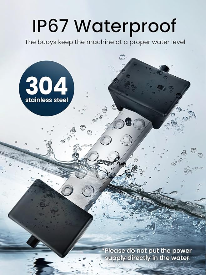 YORKING Ultrasonic Fogger, 10 Head Ultrasonic Mist Maker, 7000ml/H 350W Mist Maker Fogger with Buoy IP67 Waterproof Power Supply for Pond Garden Lawn Rockery Greenhouse Halloween Decoration