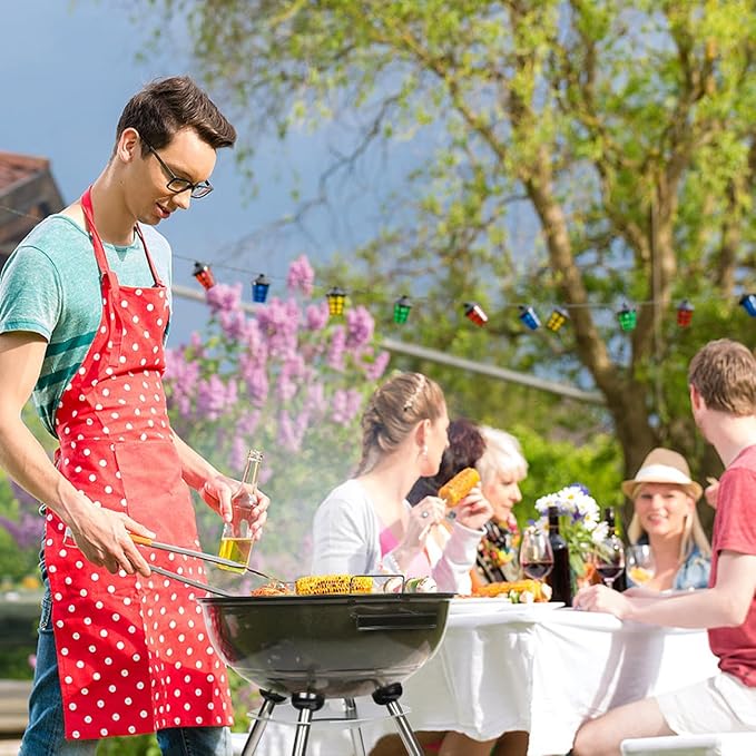 Charcoal Grills, Outdoor BBQ Grill with Side Table, Charcoal Grill with Wheels for Outdoor Grilling/Tabletop Cooking-Red