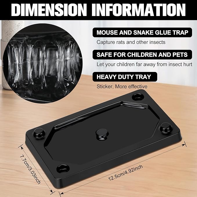 Qualirey 100 Pieces Mouse and Insect Glue Traps Baited Sticky Plastic Boards for House Rodents Heavier Adhesive Traps with Nontoxic Glue for Insects, Ready to Use, Pet Children Safe