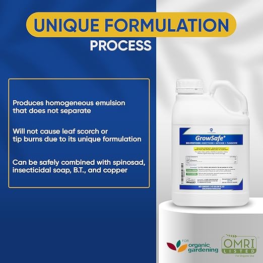 GrowSafe Bio-Pesticide, Organic and Natural Miticide, Fungicide and Insecticide (1.45 Gal)