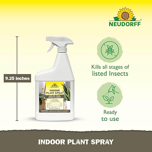 Indoor Plant Spray for House Plants & Greenhouse, Kills Spider Mites, and Scale and 100+ Listed Insects on Contact for Organic Gardening, Contact Insecticide, Ovicide (32 oz)