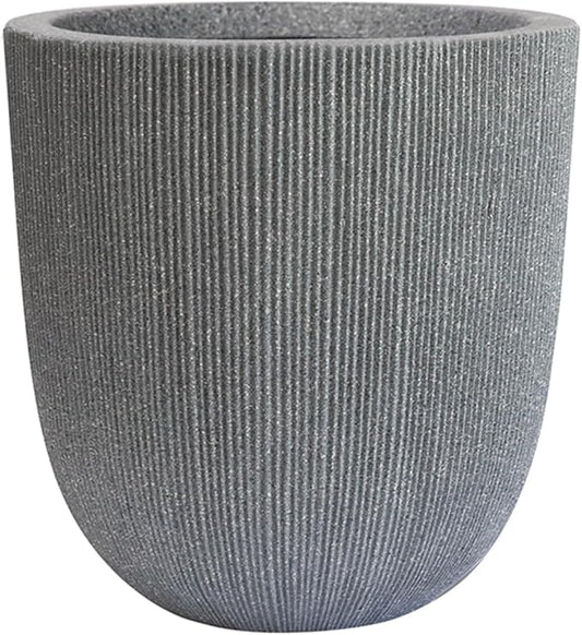 14.8" Tall Round Plastic Planter for Indoor Outdoor Plants, Large Indoor Outdoor Plant Pots with Drainage Hole and Plug, Flower Pots for Plants, Modern Decorative Planter Pots for Home Garden Patio