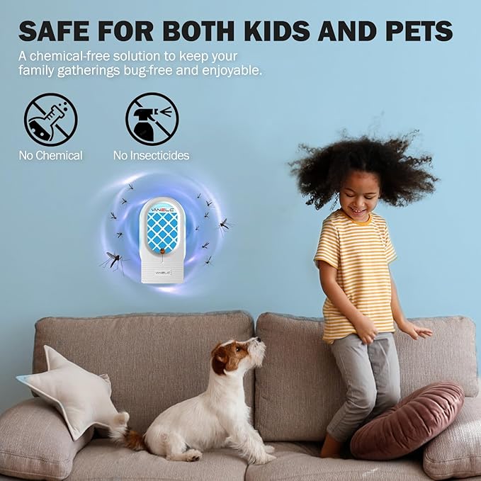 Fly Trap Indoor, VANELC Flying Insect Trap, Plug-in Fruit Fly Trap for Flies, Moth and Other Flying Insects, Gnat Traps for House Indoor, Bug Catcher Light Fly Killer (8 Double Sided Glue Cards)