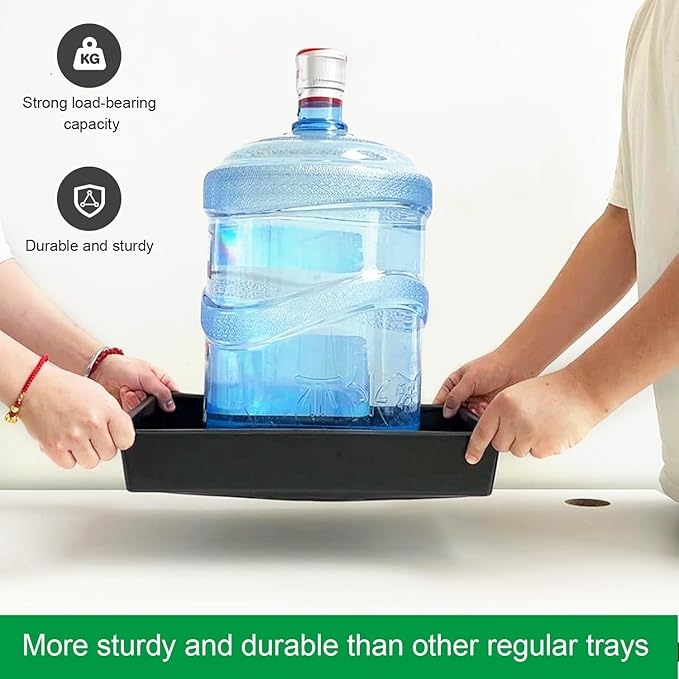 Seed Starter Tray, 5 Packs Plant Tray, Durable Plastic Growing Trays, Stackable Seedling Starter Trays Perfect for Indoor, Outdoor, Greenhouses, 16.5" L x 13.2" W x 2.8" H - Black