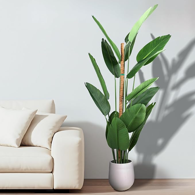 49'' Monstera Plant Support, LveSunny Bendable Moss Pole for Plants Indoor, Large Moss Pole for Climbing Plant, Coco Coir Pole, Fishbone Plant Stakes