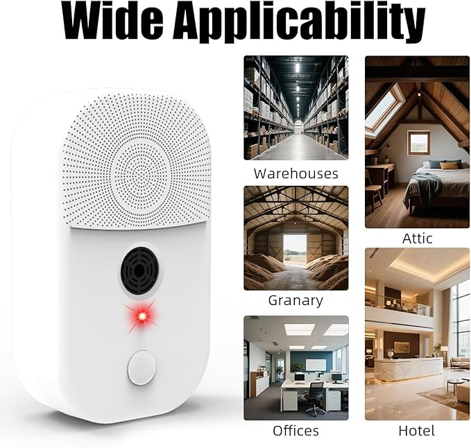 Upgraded Ultrasonic Bat Repellent Deterrent Devices for Attic, 2Pack Bat Repellent for Indoor Use, Plug in Bat Deterrent System Bats Keep Away for Home, Friendly to Human & Pets