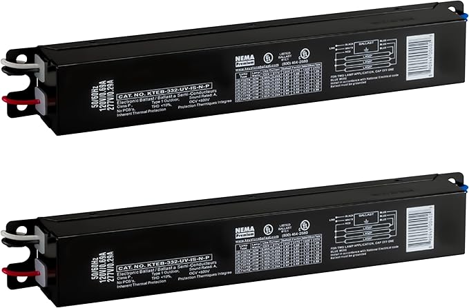 OHLECTRIC 2 Pack - Replacement for Keystone KTEB-332-UV-IS-N-P 3 Lamp T8 Electronic Fluorescent Ballast with Normal Light Output | 120-277V Input with Instant Start Operation | 0.88 Ballast Factor