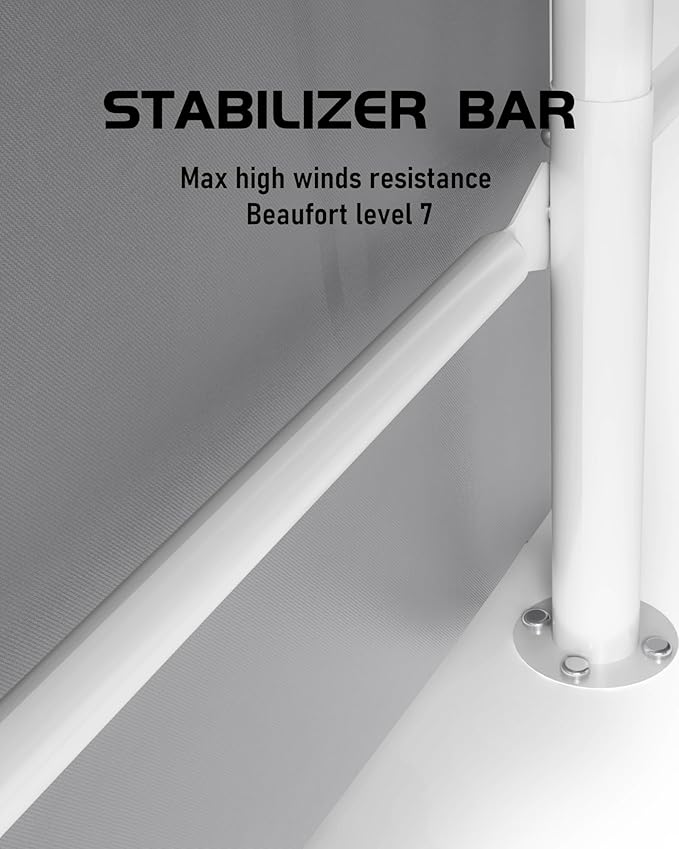 DEXSO 25'x13'x11' Windproof Carport Heavy Duty, 20 GA. Reinforced Poles & 14 mil PE Canopy, Extra Large Anti-High Wind Portable Garage for Full-Sized Pickup Truck and Bass Boat, Grey