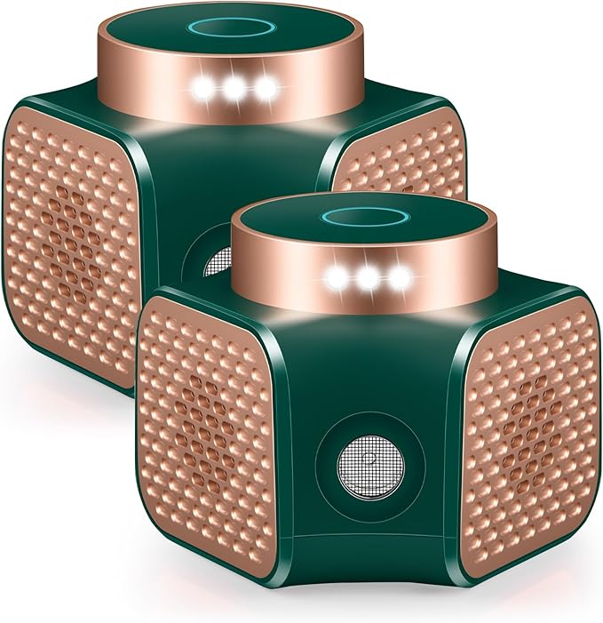 2 Pack Ultrasonic Rodent Repeller Plug-in, Electronic Mouse Repellent Devices for Mice Rat Squirrel Bat Roach Spider Ant Bug, Indoor Pest Rodent Control for Home, Kitchen, Garage, Attic