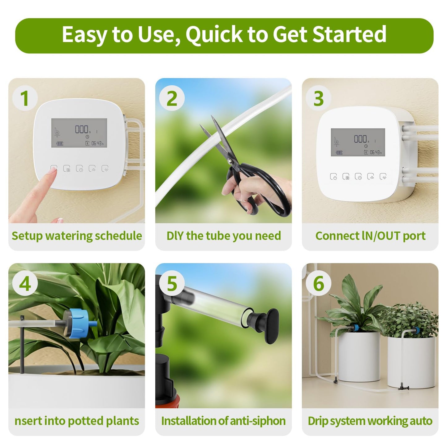 Smart Automatic Plant Watering System - Plant Watering Devices for 20 Potted Plants，Auto Drip Irrigation System Programmable Timer & Compatible with Alexa