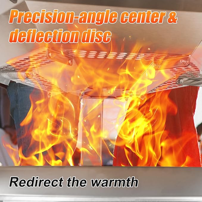 Heat Deflector for Solo Stove Yukon, 304 Stainless Steel Portable Heat Diffuser with Handle&Leg Accessory for 27" Other Fire Pit Captures & Redirects Warmth for Solo Stove Yukon Accessories