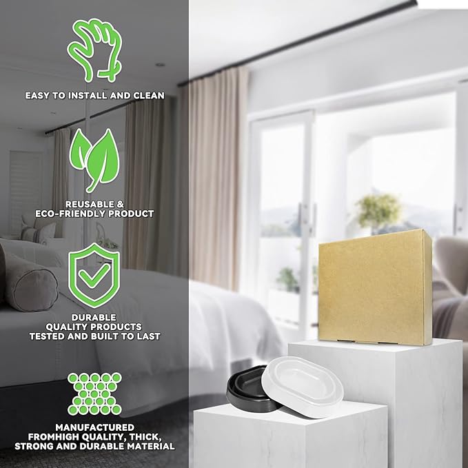 Bed Bug Interceptors | Bed Bug Interceptor Traps | Bed Bug Trap | Insect Trap, Monitor, and Detector for Bed Legs (Black-8 pcs)