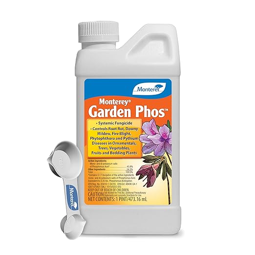 Monterey Garden Phos Bundled with Measuring Spoon - Fungicide for Root Rot, Downy Mildew, Fire Blight, Sudden Oak Death, Phytopthora & Pythium - 1 PT