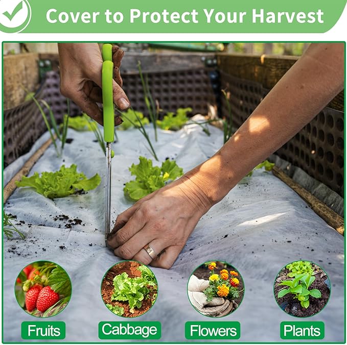 SPORTYOUTH Plant Covers Freeze Protection 10 x 50 FT 1.2 oz/yd² Frost Cloth Blankets Large Thicker Garden Floating Row Cover Fabric for Outdoor Plants Winter Cold Fruits Pests Protection, White