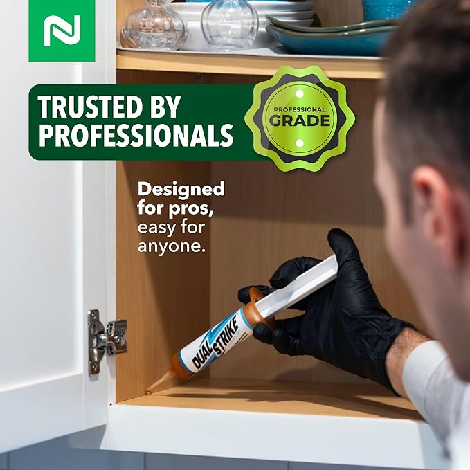 Nisus Dual Strike Cockroach Bait Gel, Kills Roaches Fast with Boric Acid and Fipronil, Long-Lasting Indoor and Outdoor Pest Control Use, 4 Pack