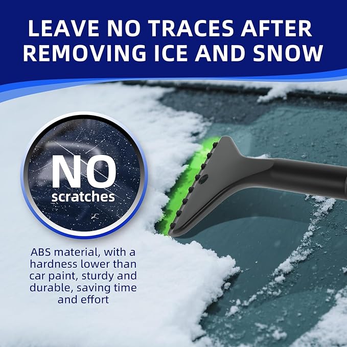 Premium Snow Brush for Car - Detachable & Portable with Ergonomic Anti-Slip Foam Grip,Double Sided ice Scraper for efficient Snow Removal, All Weather Outdoor Use