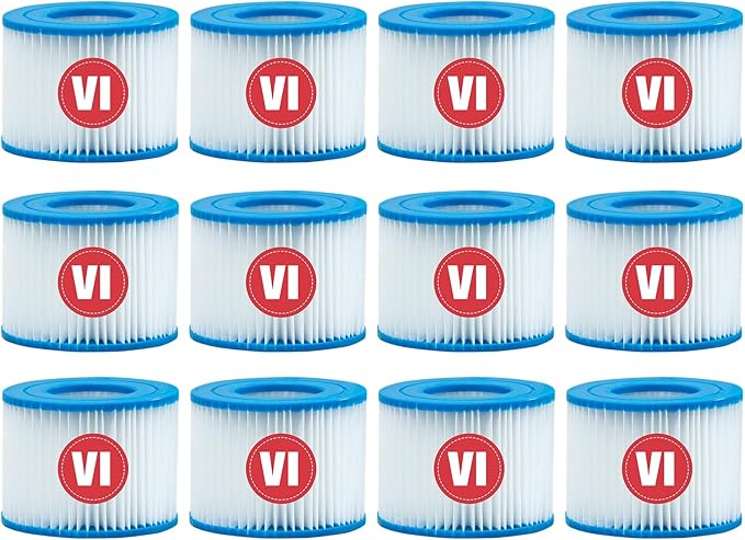 Type VI spa Filter and hot tub Filter Replacement Cartridge for Inflatable hot tub Filters,Filters Cartridge for Swimming Pool (12 Pcs)