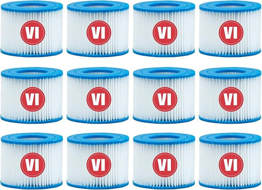 Type VI spa Filter and hot tub Filter Replacement Cartridge for Inflatable hot tub Filters,Filters Cartridge for Swimming Pool (12 Pcs)