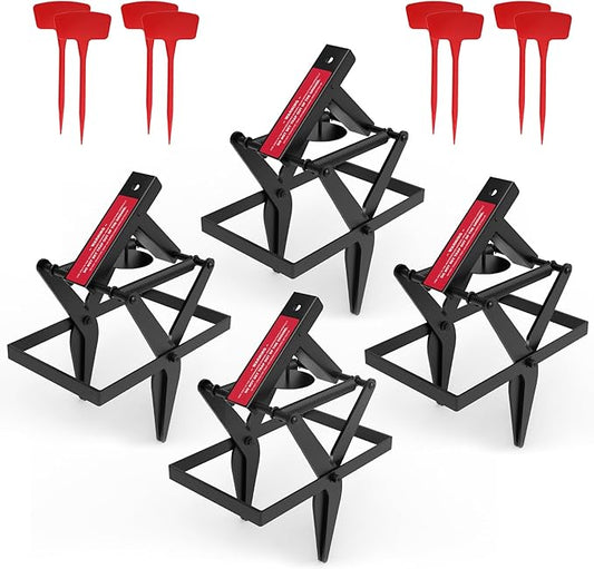 Mole Traps, Black Galvanized Steel Scissor Trap, Reusable Gopher Traps, Mole Killer, Ground Moles Trap for Lawns, 2025 Style (4 Pack)