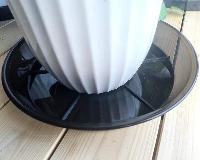 Plant Saucer 14 Inch 4 Pack 10 14 16 18 Large Plant Trays for Pots Heavy Duty Round Plastic Plant Saucers for Indoors Outdoors, Flower Pot No Holes Plant Drip Trays